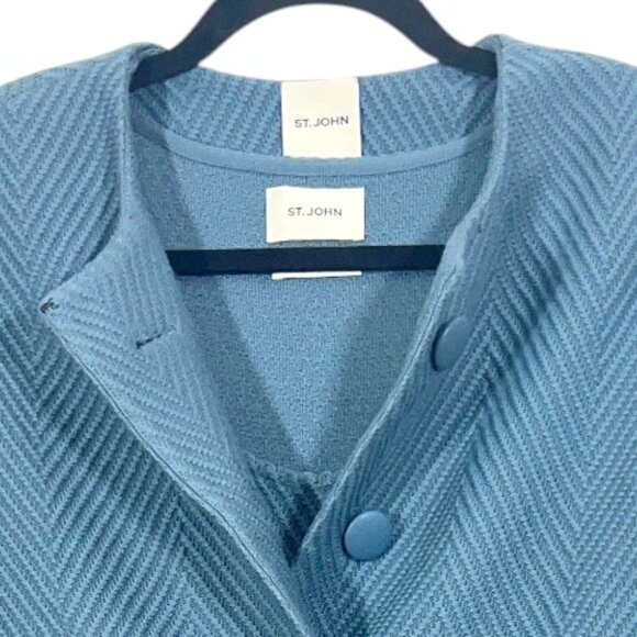 St John 2 Piece Dress / Jacket Suit Set Blue Size US 6 Pre-Loved - Picture 3 of 7